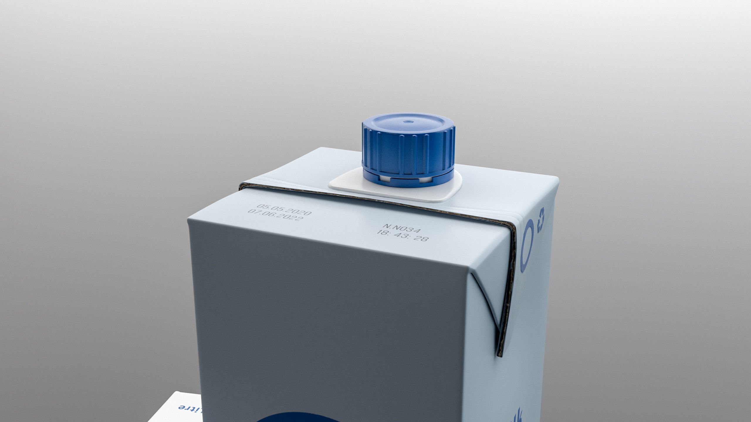 Milk Carton Package 1L 3D model 3D model_4