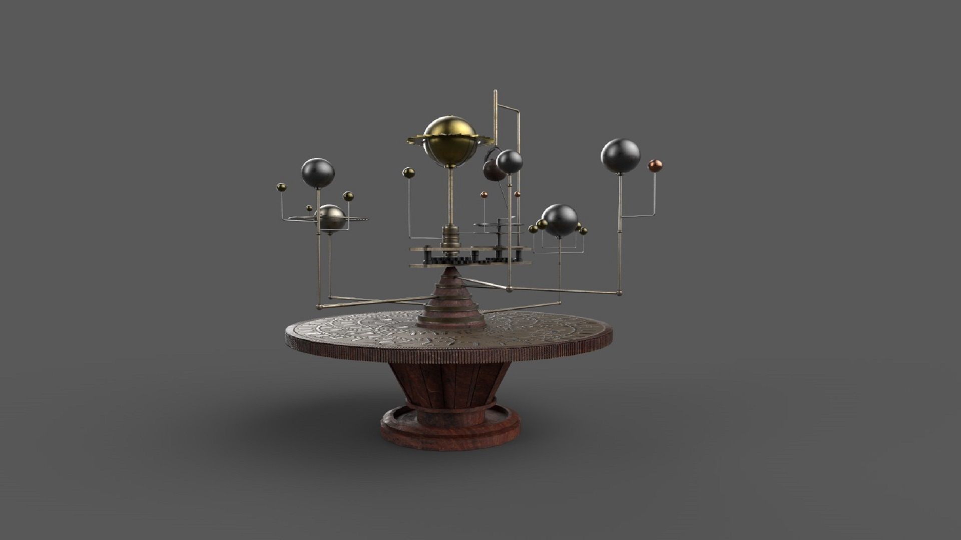 table with planets and star system PBR low-poly 3D model Low-poly 3D model_5