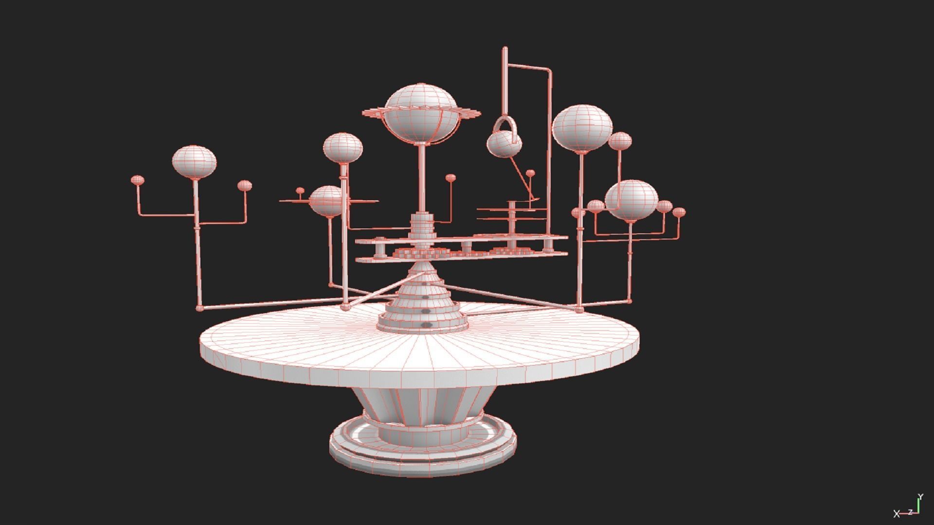 table with planets and star system PBR low-poly 3D model Low-poly 3D model_6