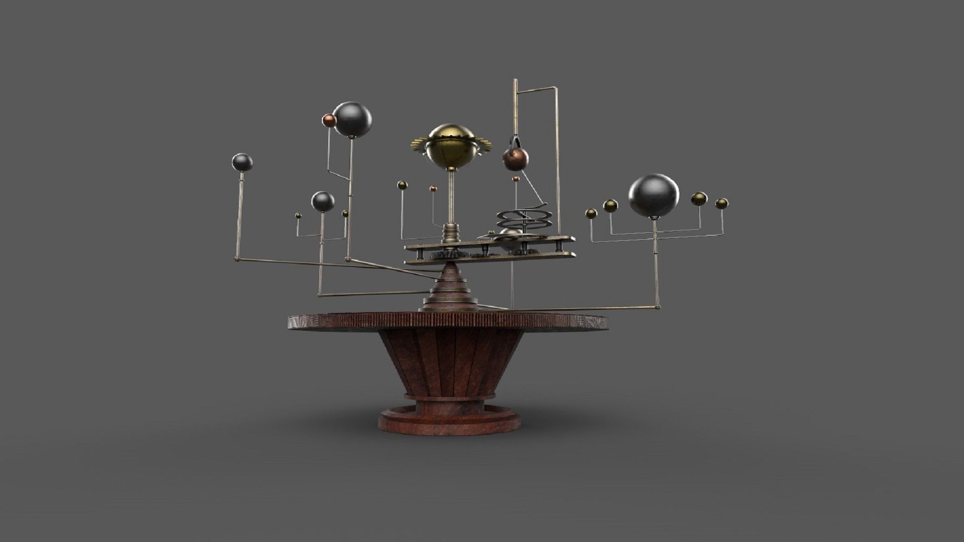 table with planets and star system PBR low-poly 3D model Low-poly 3D model_2