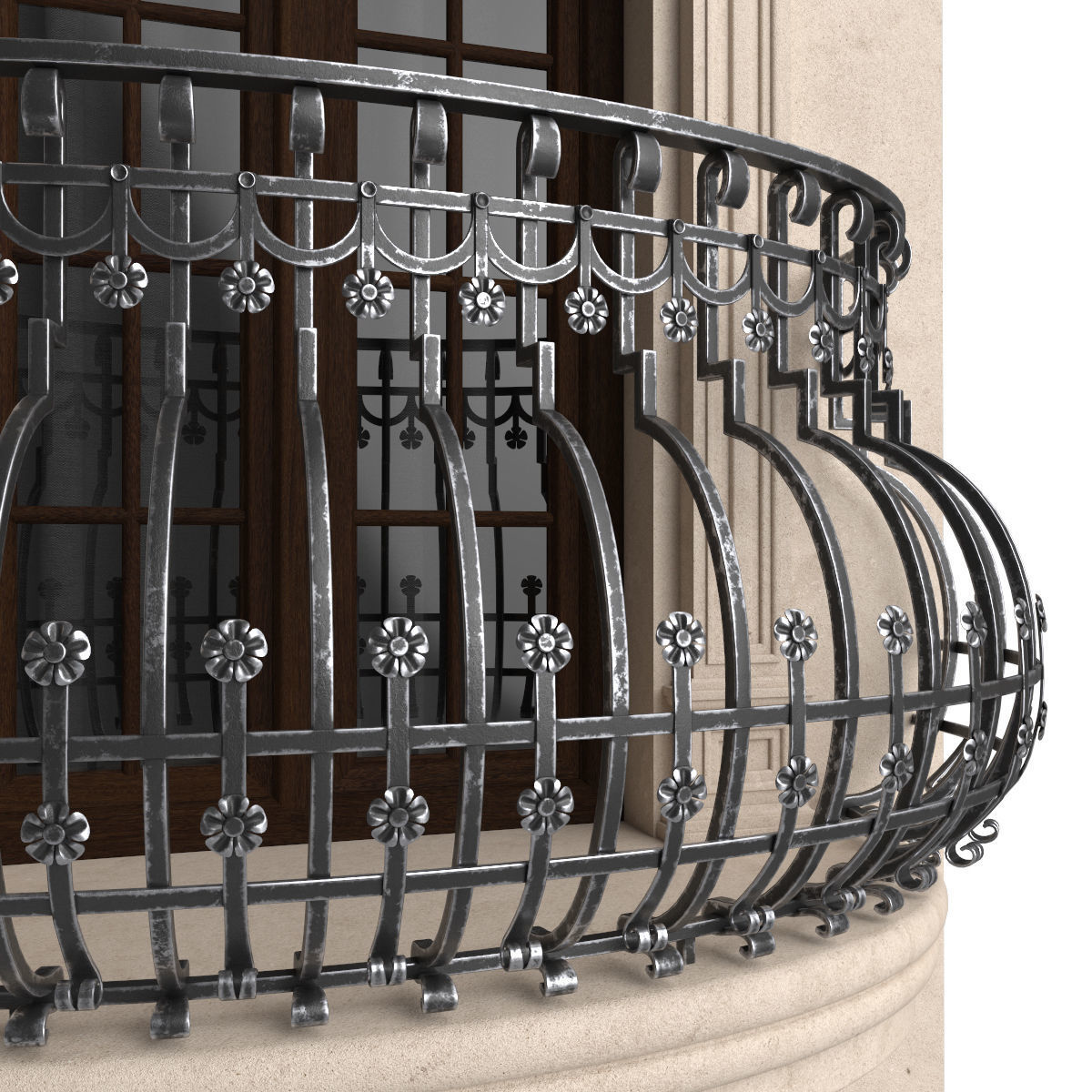 Classic balconies 2 3D model_4