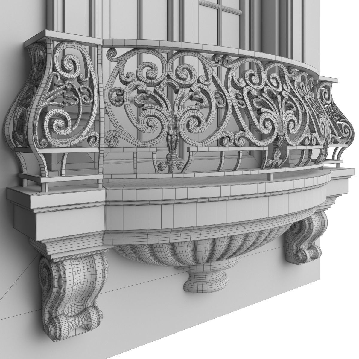 Classic balconies 2 3D model_6
