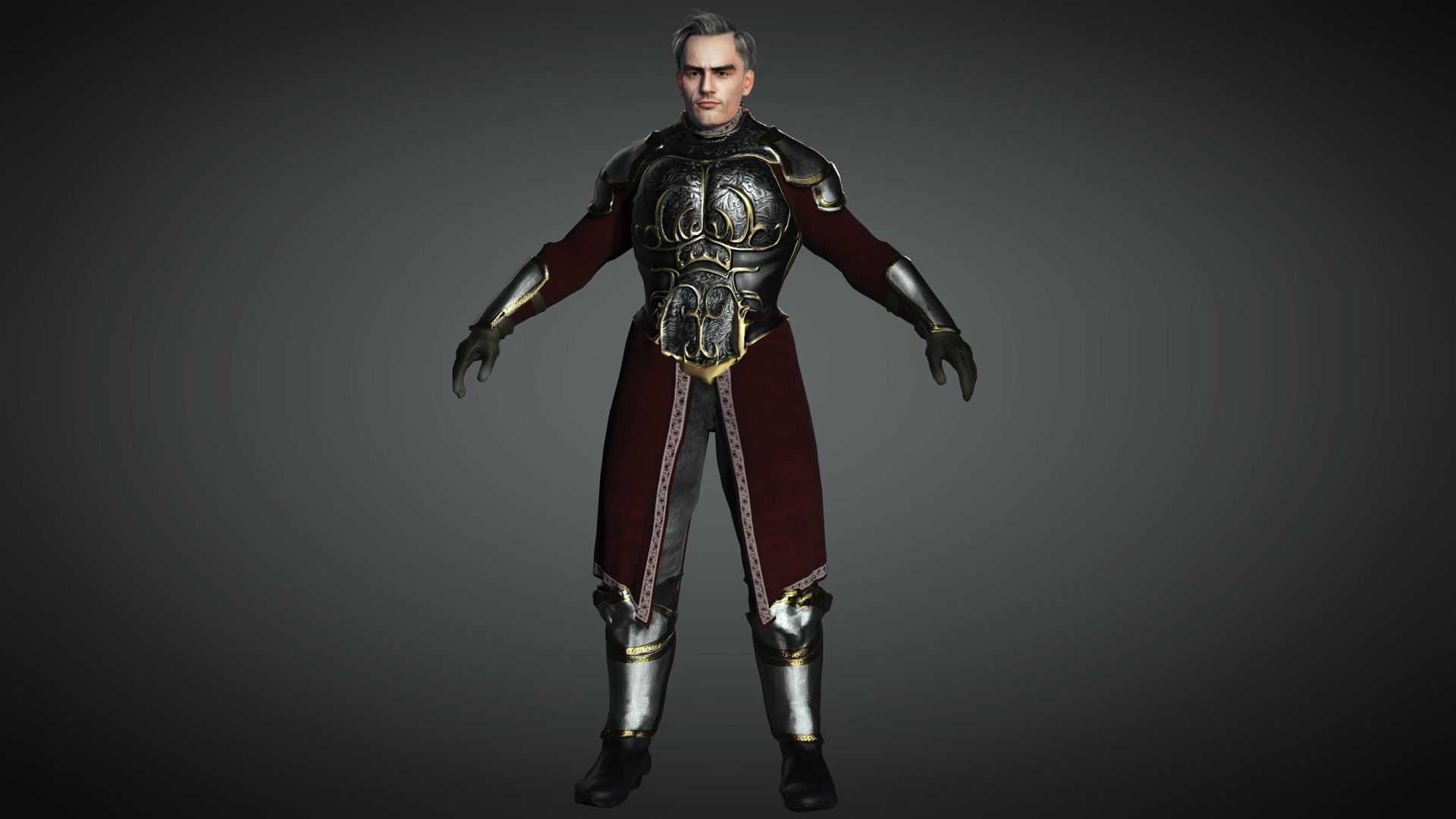 AAA Fantasy Male Character 02 Low-poly 3D model_1