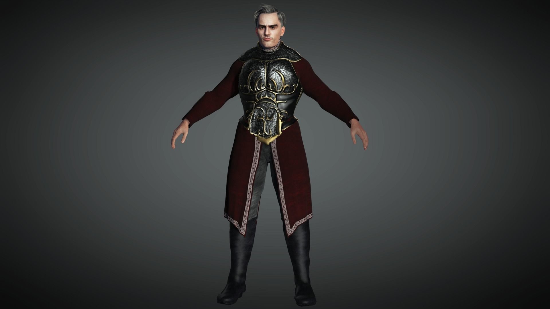 AAA Fantasy Male Character 02 Low-poly 3D model_2