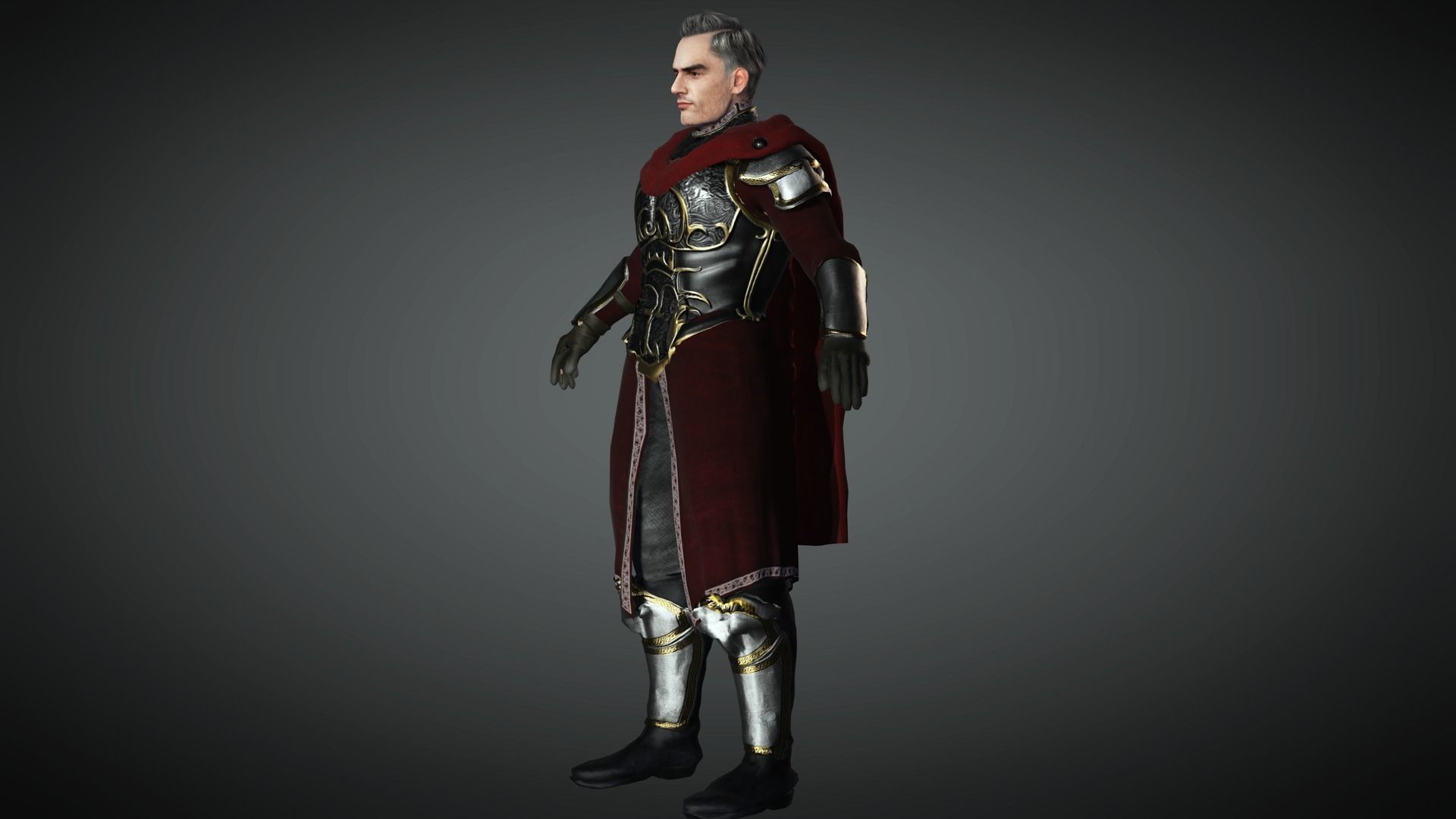 AAA Fantasy Male Character 02 Low-poly 3D model_4