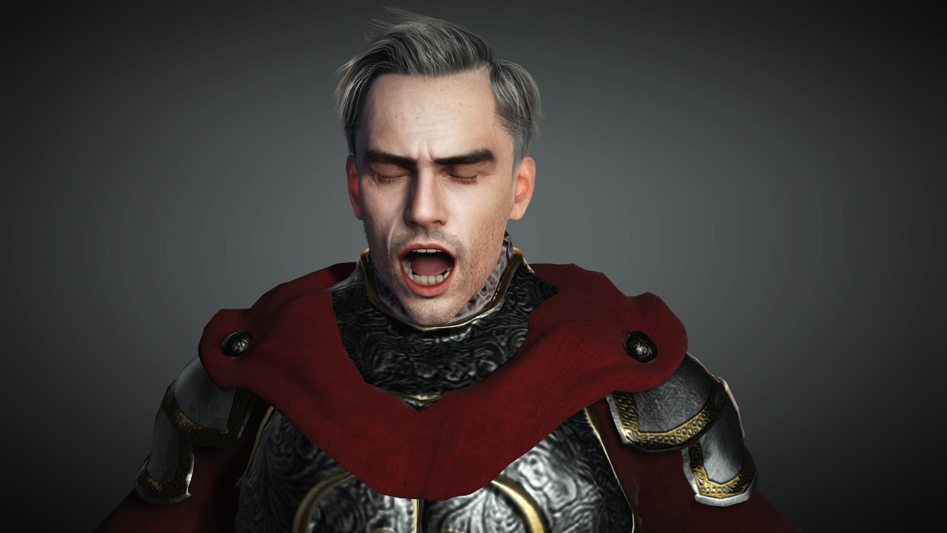 AAA Fantasy Male Character 02 Low-poly 3D model_10