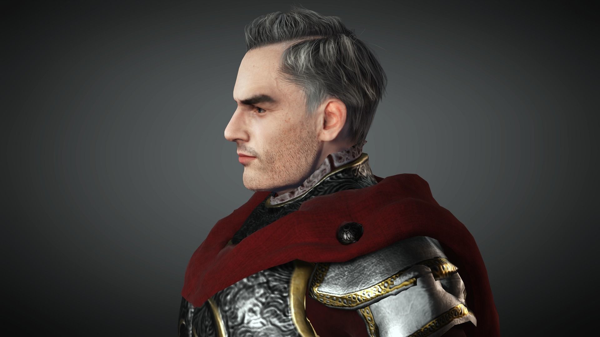 AAA Fantasy Male Character 02 Low-poly 3D model_8