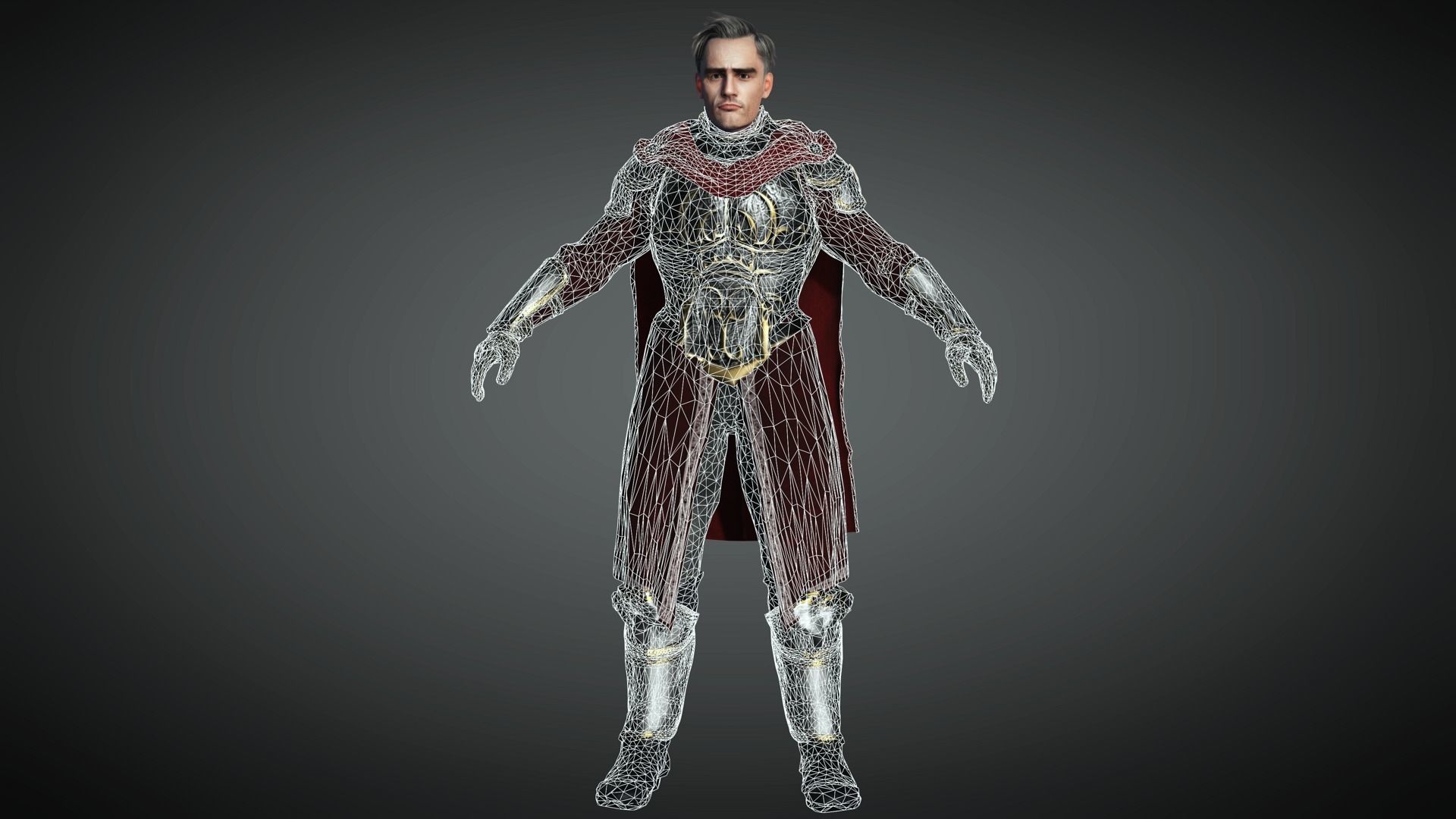 AAA Fantasy Male Character 02 Low-poly 3D model_15