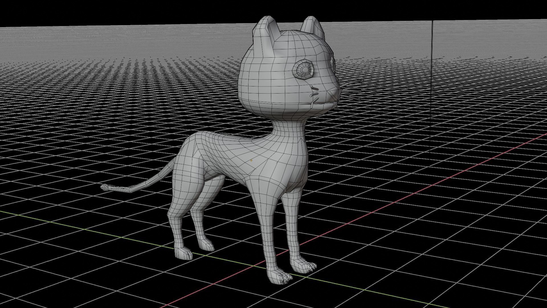 animated cartoon cat Low-poly 3D model_3