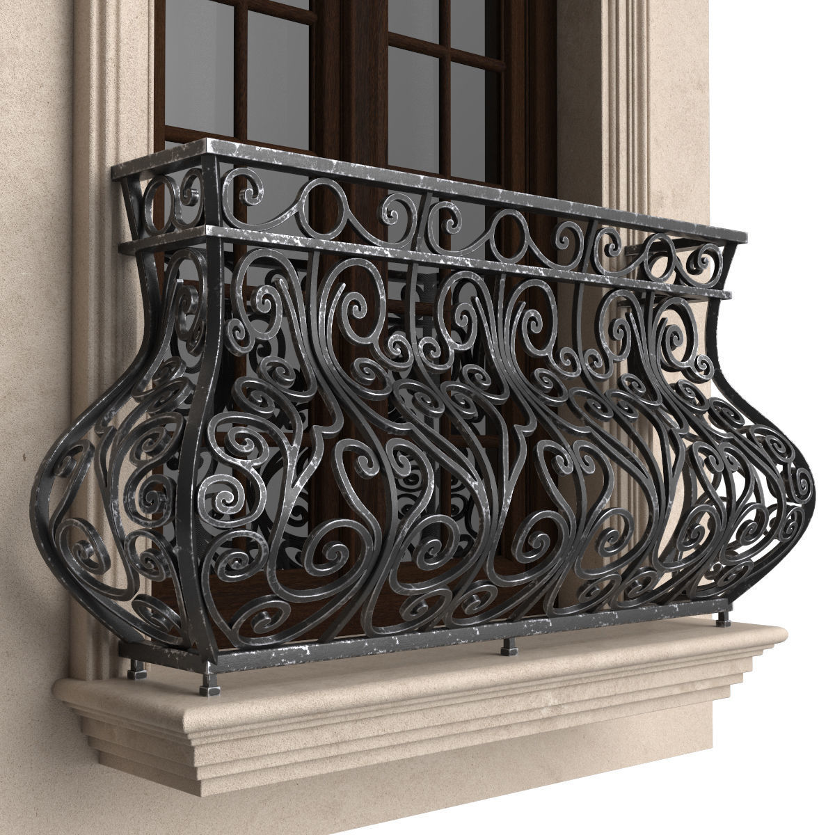 Classic balconies 3 3D model_2