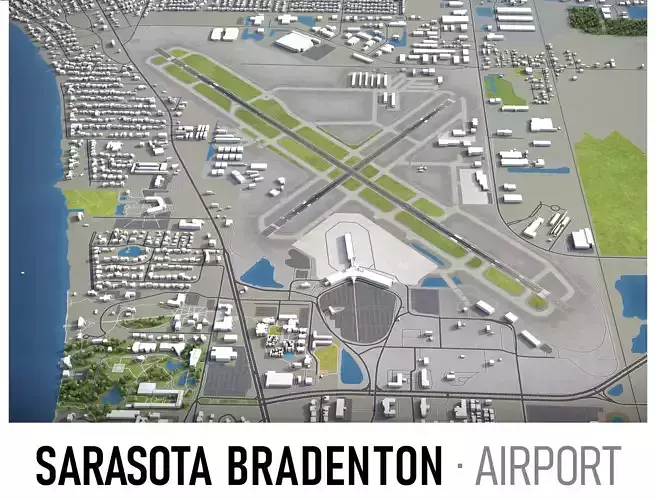 Sarasota Bradenton Airport Low-poly 3D model