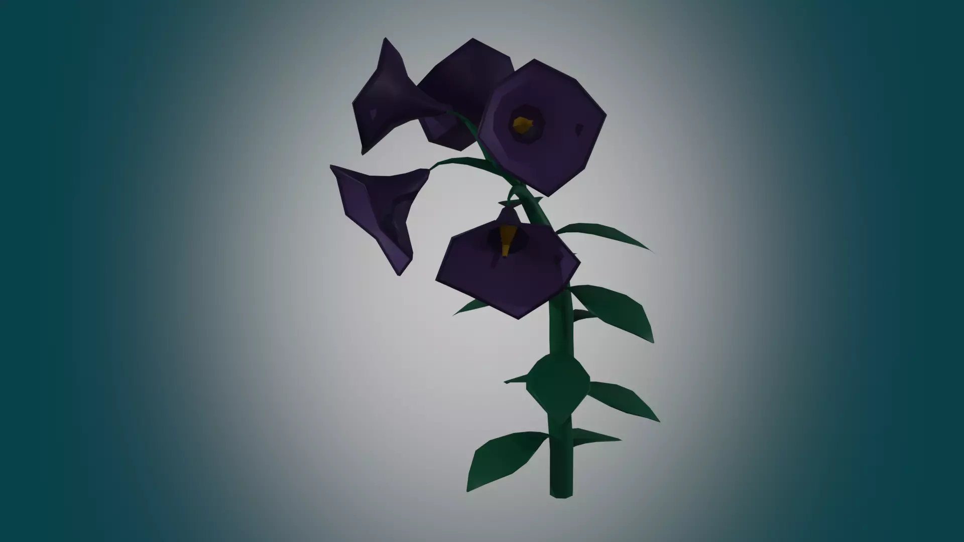 cartoon flower Low-poly 3D model_0