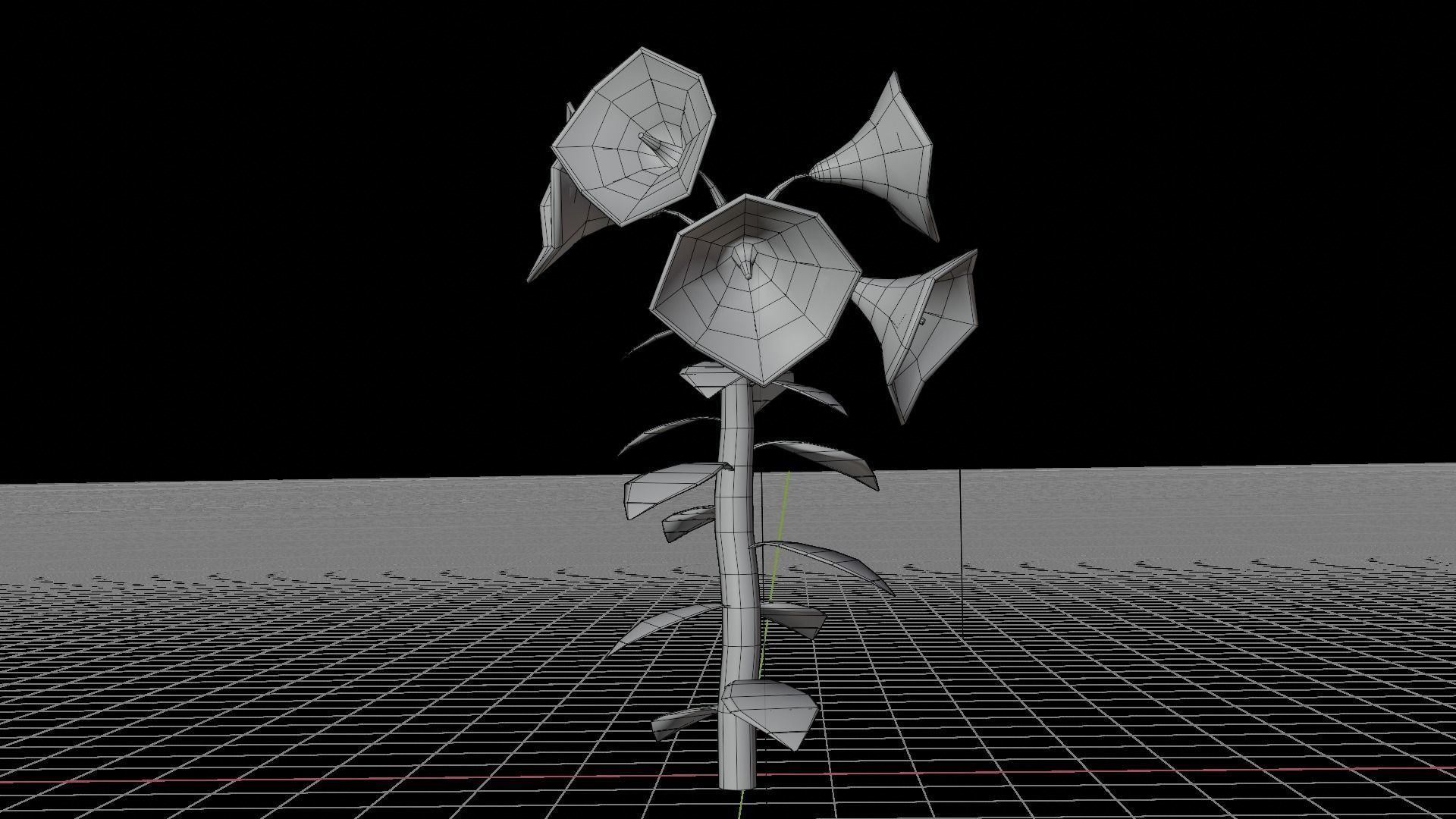 cartoon flower Low-poly 3D model_2