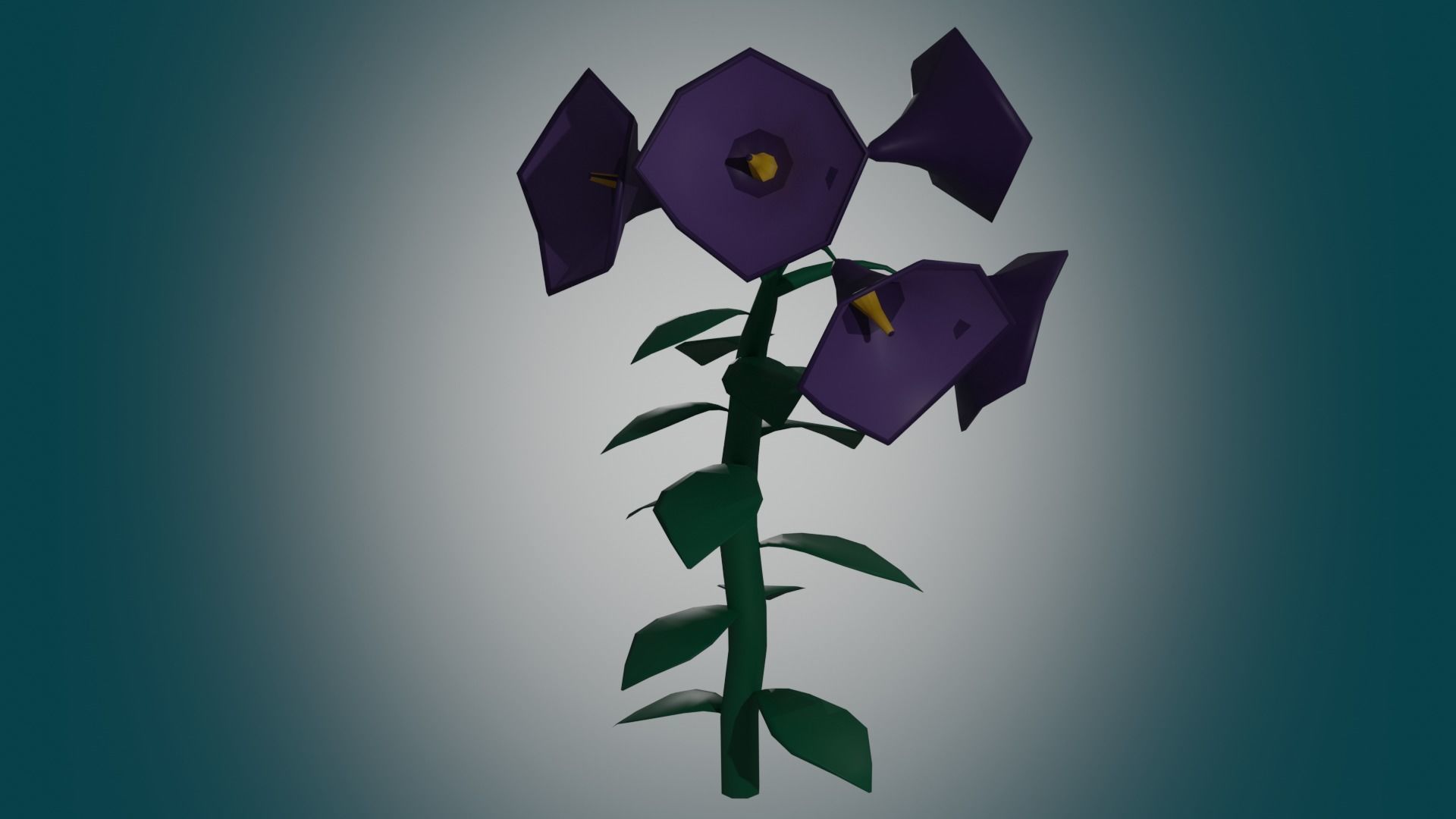 cartoon flower Low-poly 3D model_3