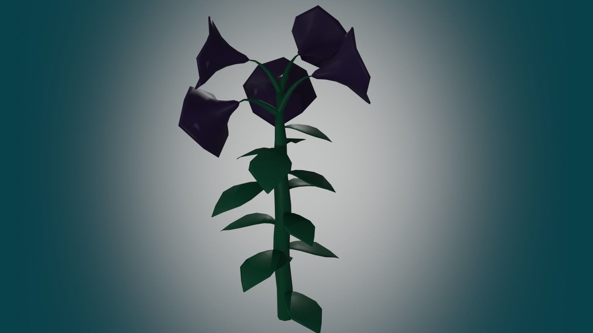 cartoon flower Low-poly 3D model_1