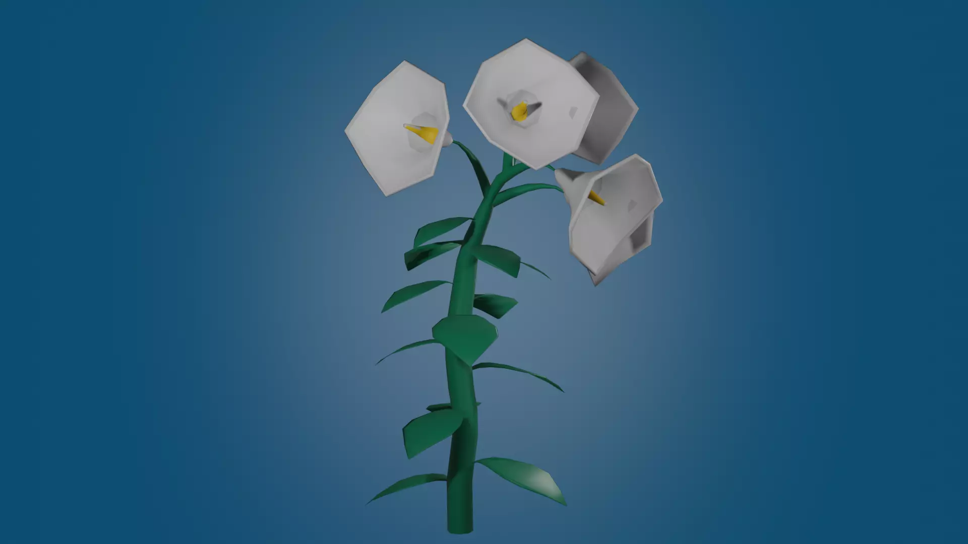 cartoon flower Low-poly 3D model