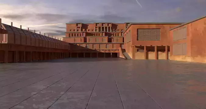 Old SHRINE medieval Free low-poly 3D model