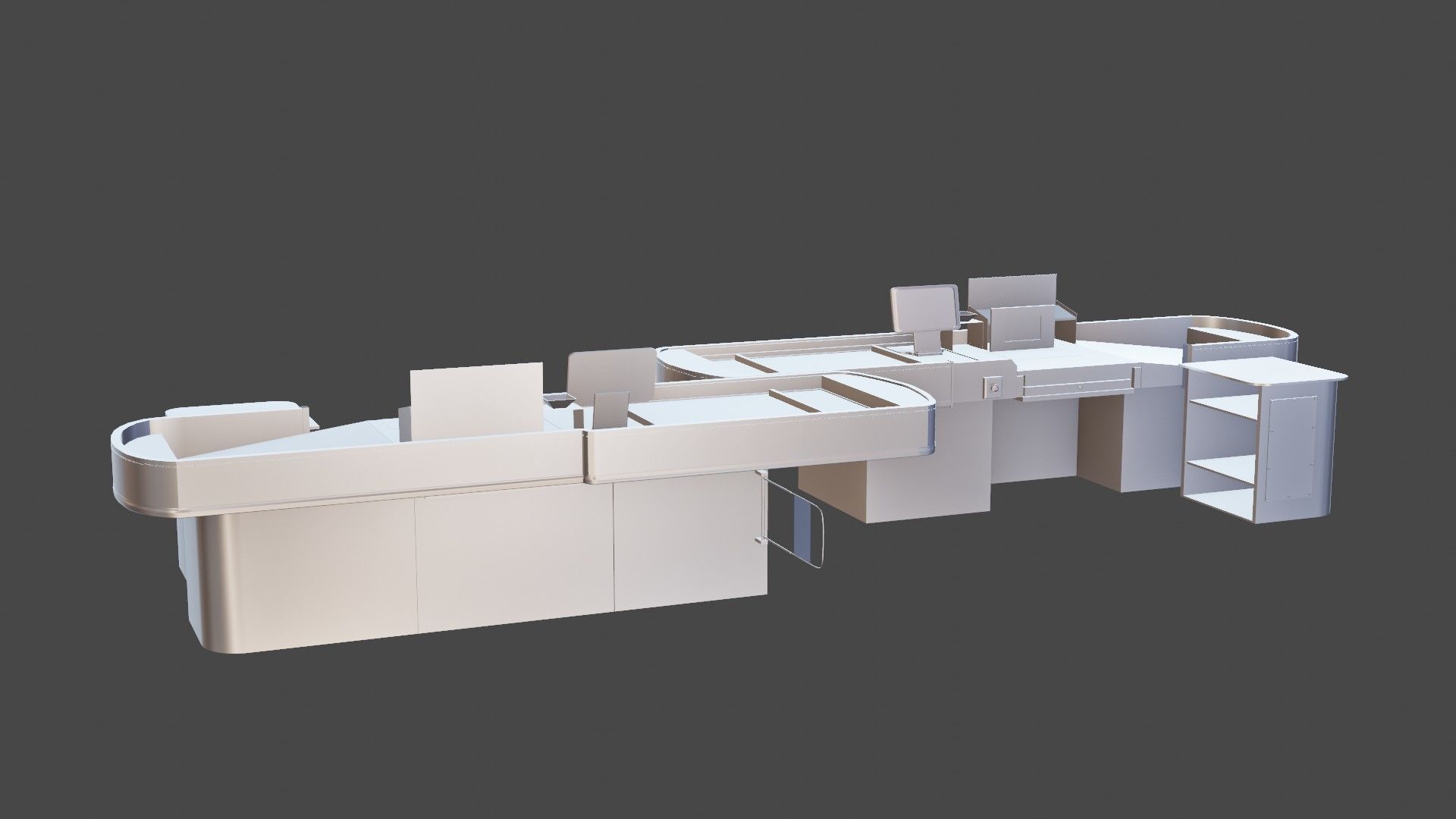 Checkout model in a modern supermarket Low-poly 3D model_10