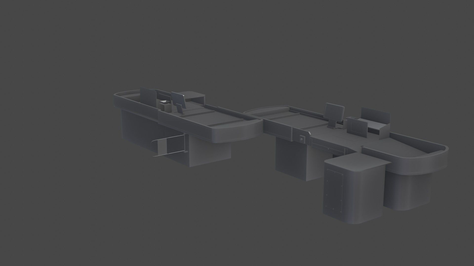 Checkout model in a modern supermarket Low-poly 3D model_12