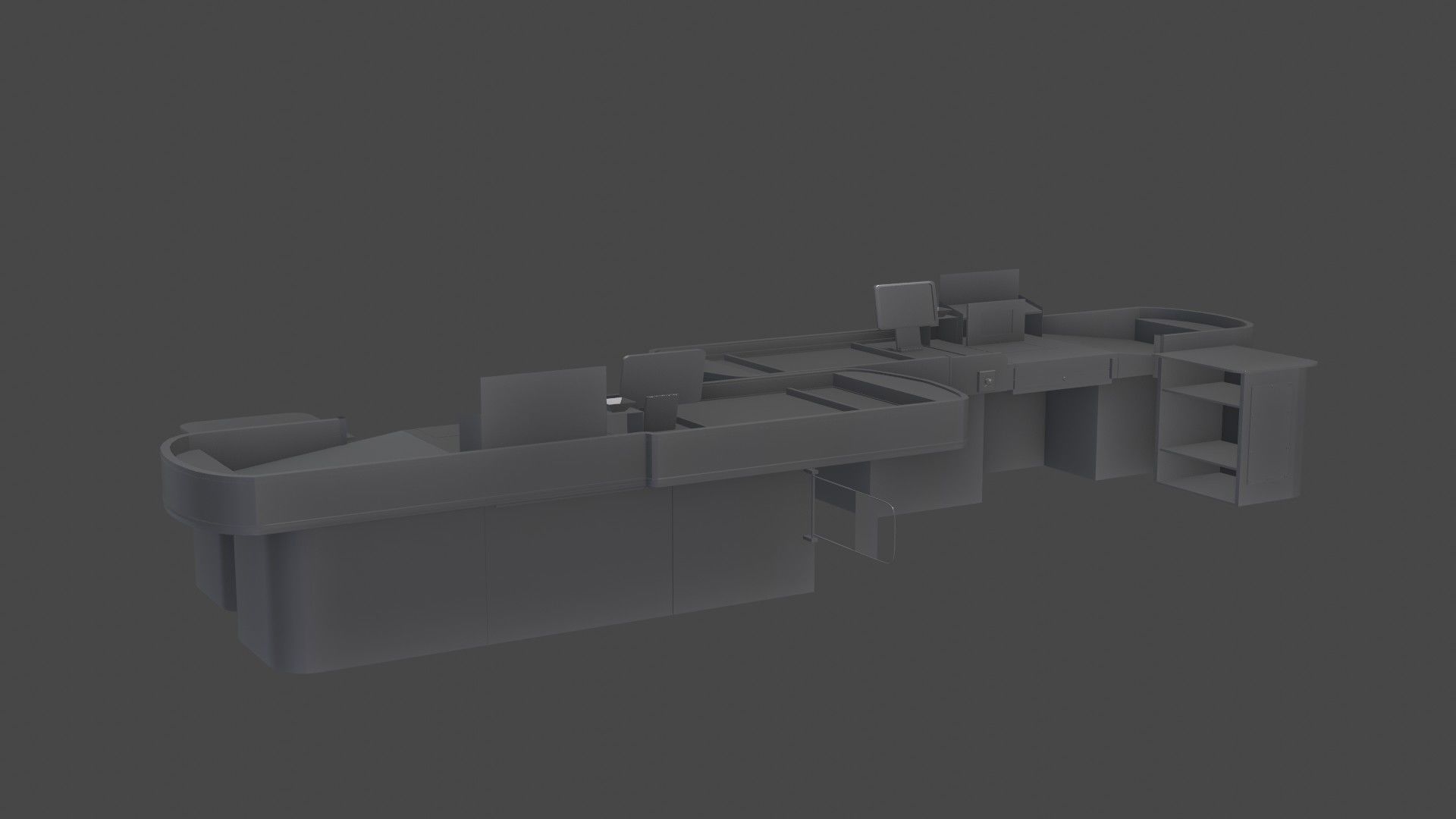 Checkout model in a modern supermarket Low-poly 3D model_11