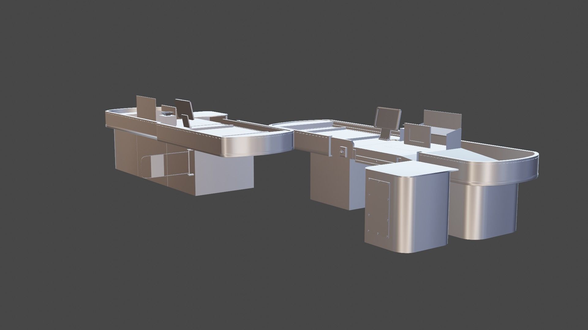 Checkout model in a modern supermarket Low-poly 3D model_8