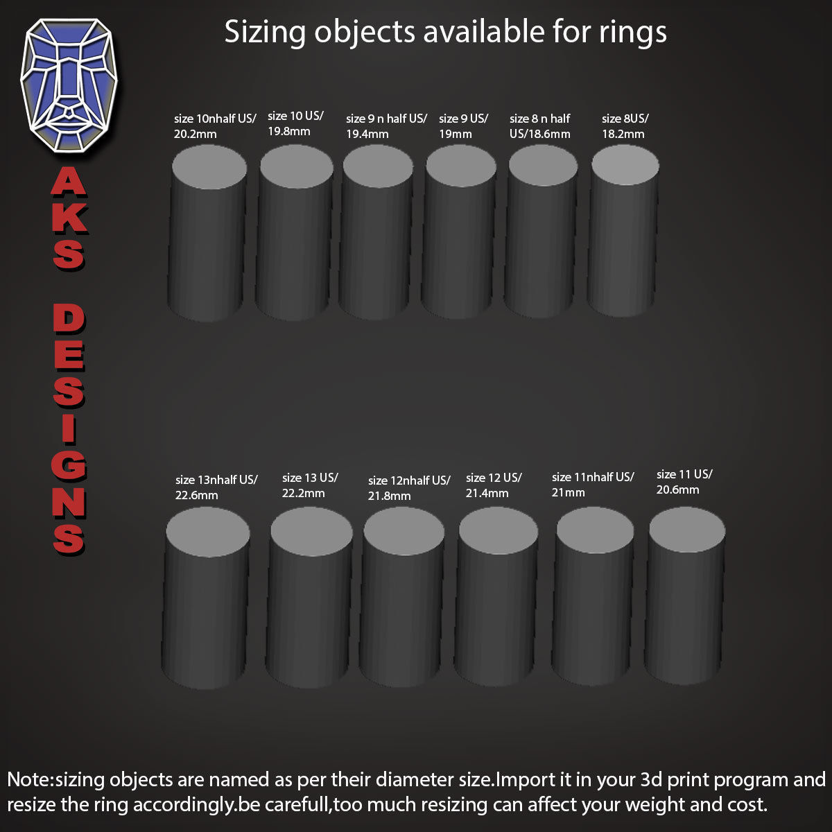 Biker skull with scarf 1 ring jewelry Demo version 3D print model_18