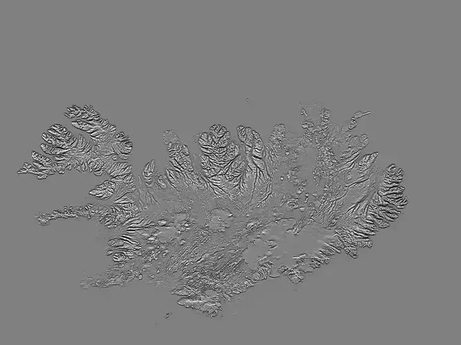 Iceland High resolution 8k curvature map Texture