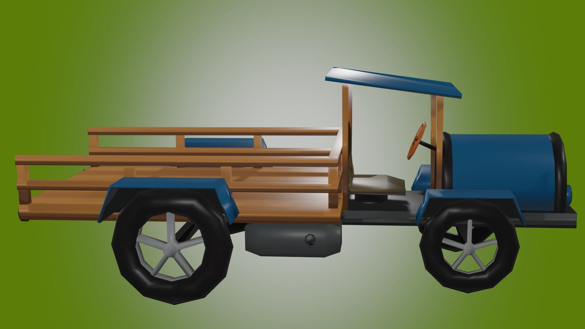 cartoon auto Low-poly 3D model_2