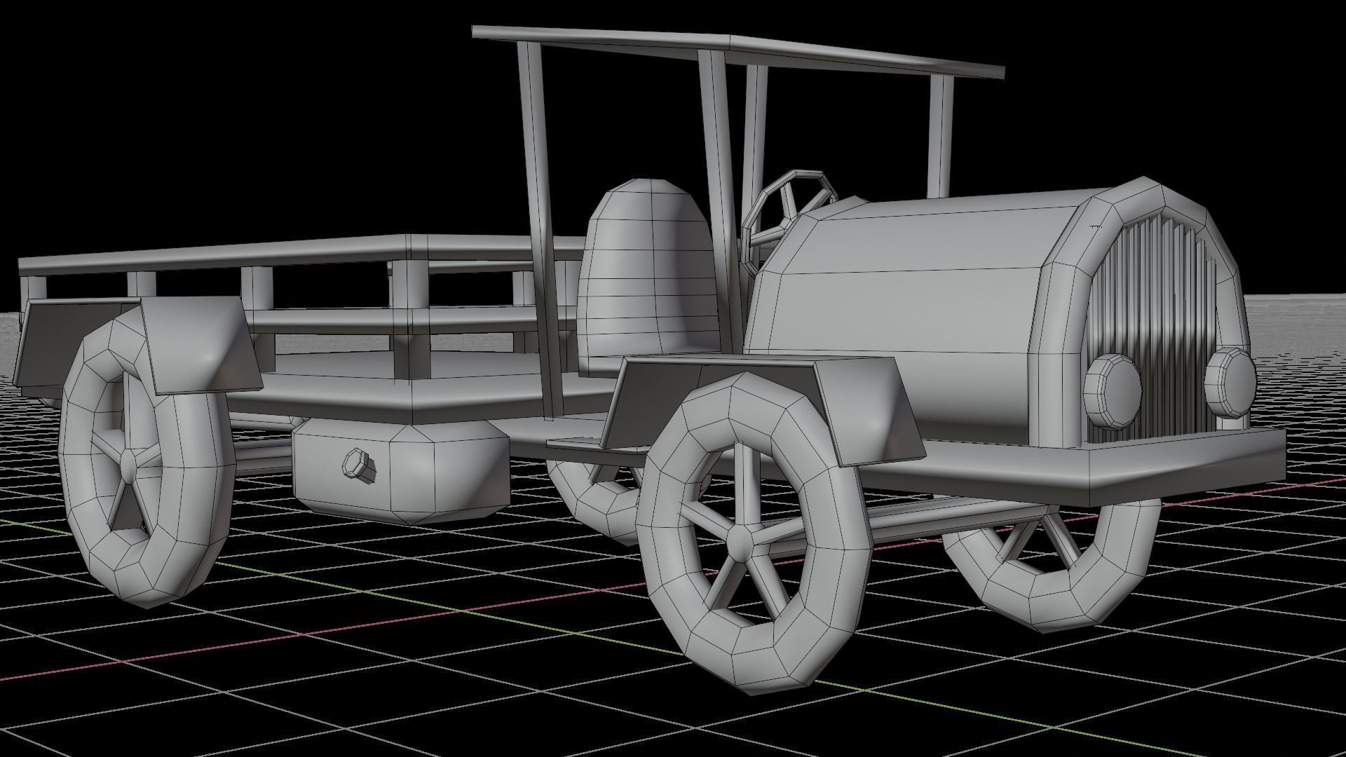 cartoon auto Low-poly 3D model_5