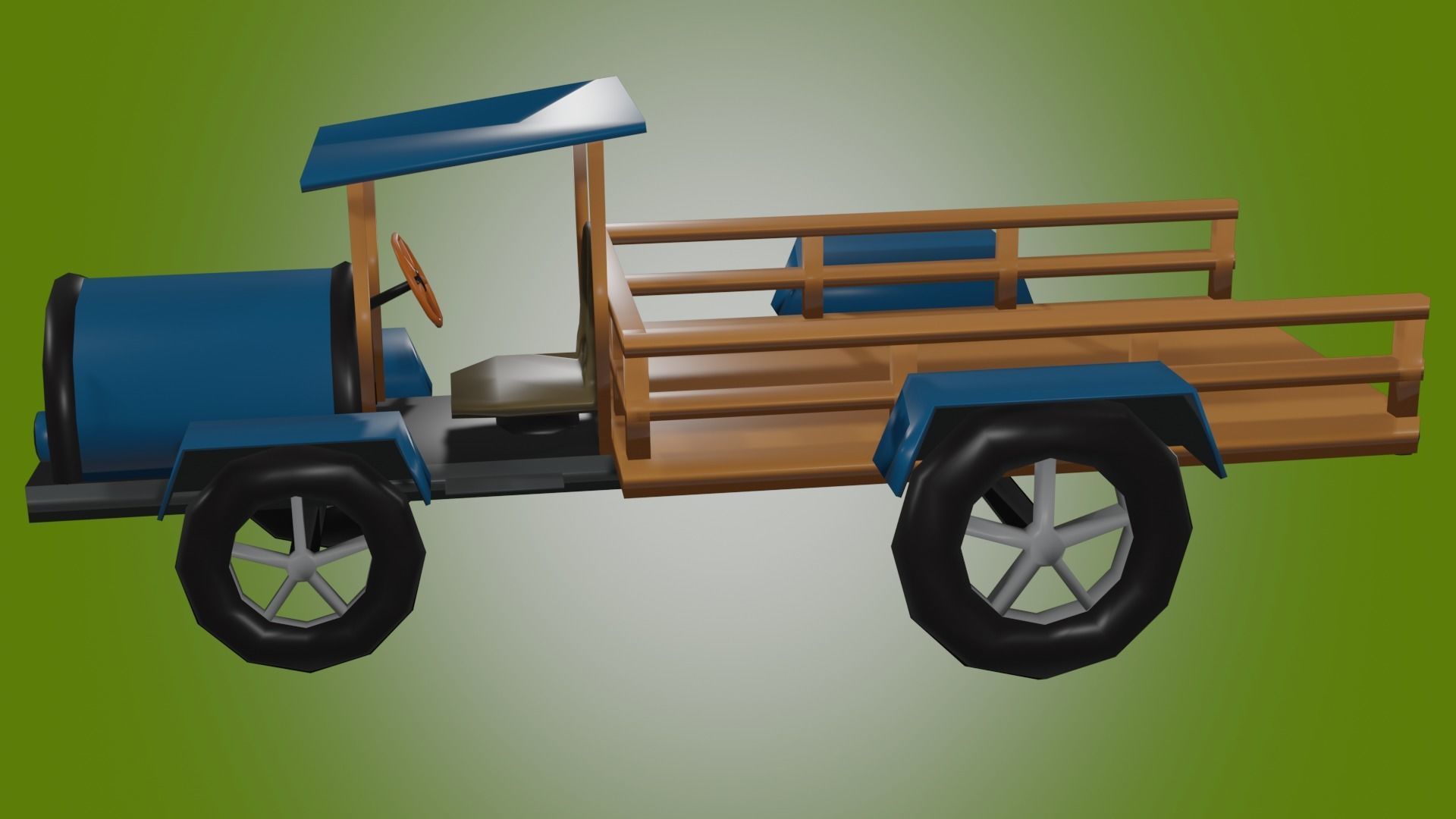 cartoon auto Low-poly 3D model_6