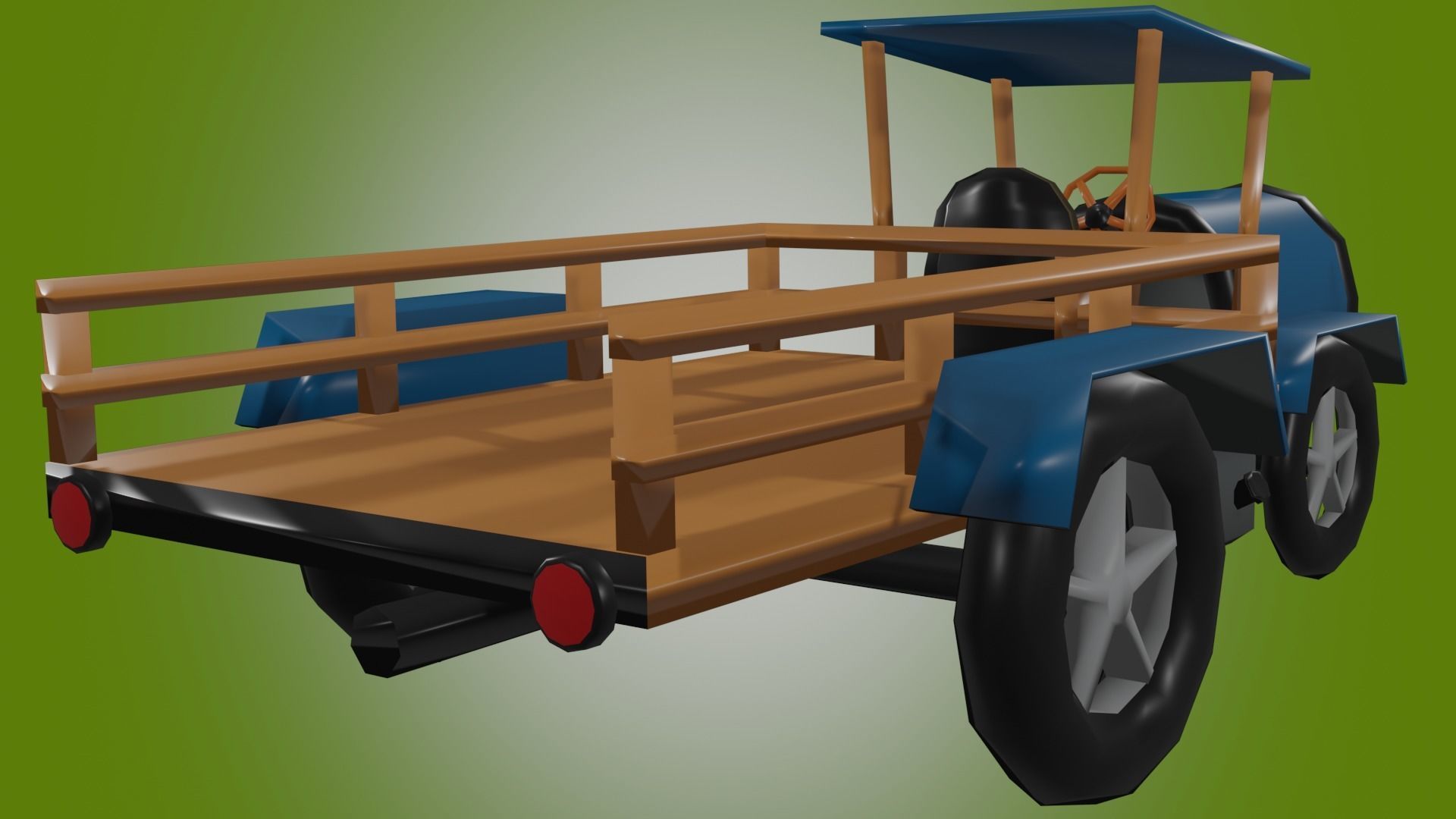 cartoon auto Low-poly 3D model_1