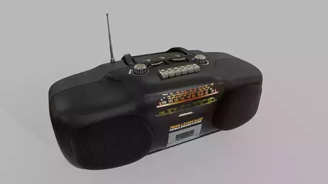 Radio Multi Colored Low-poly 3D model