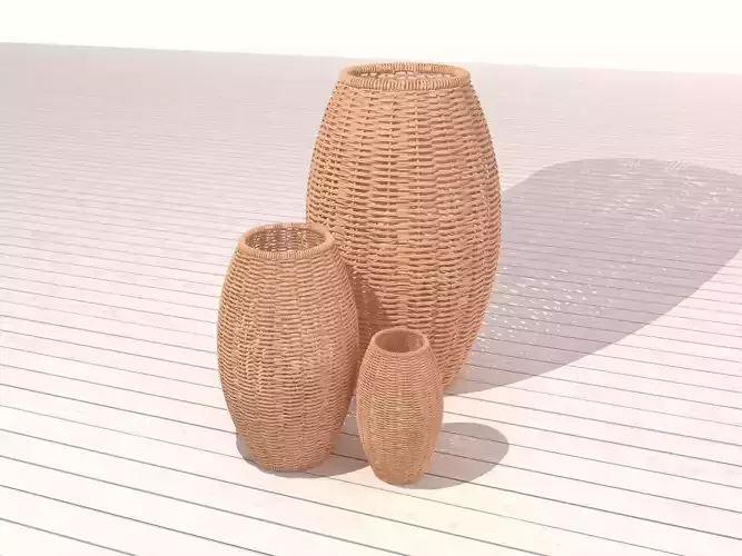Wicker Curved vase
