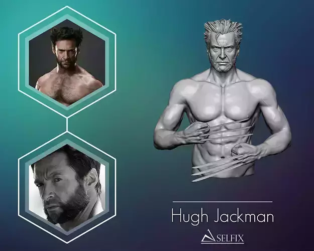 Hugh Jackman as Wolverine 3D print model