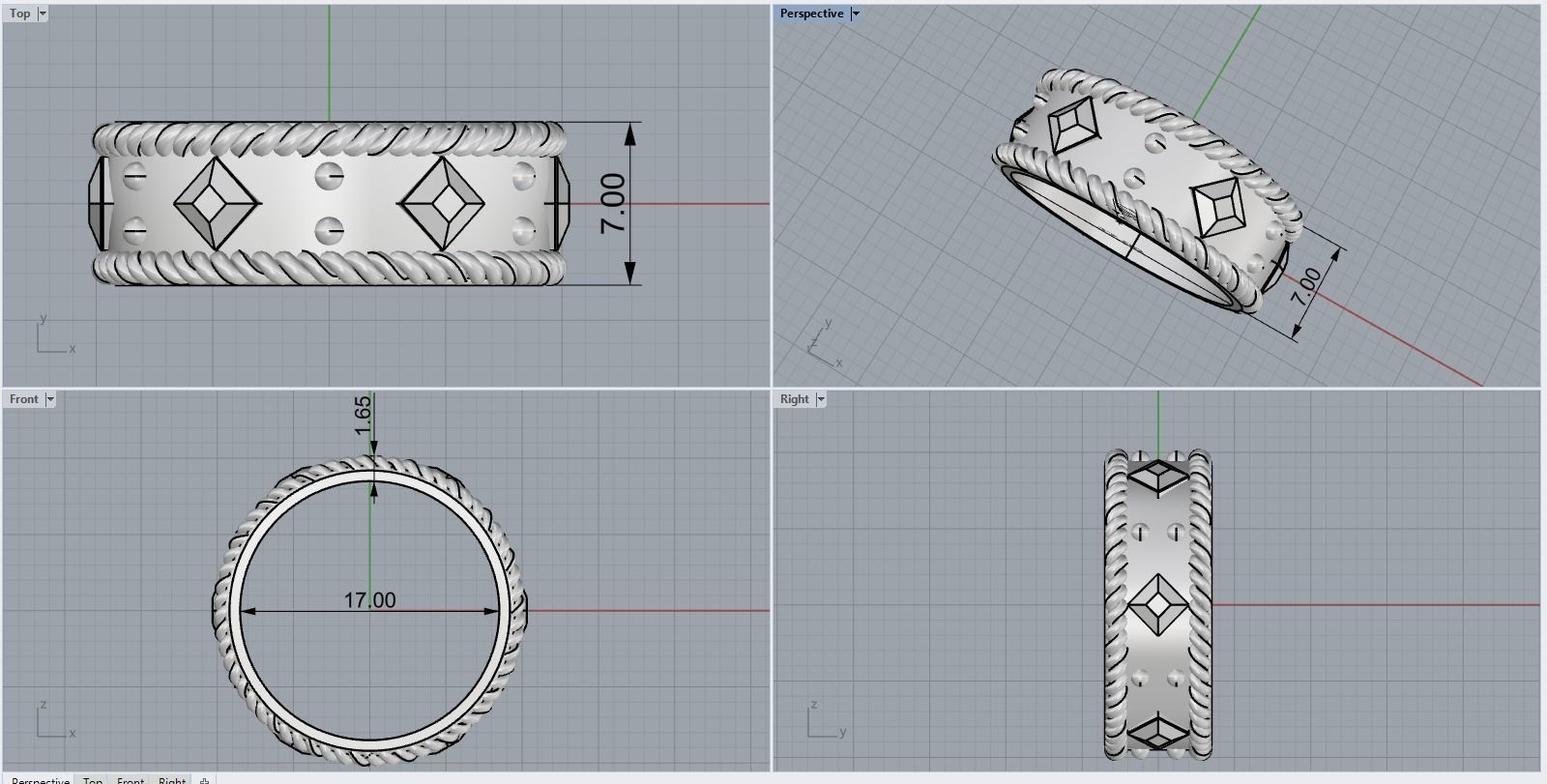 ornament ring 3D print model_4