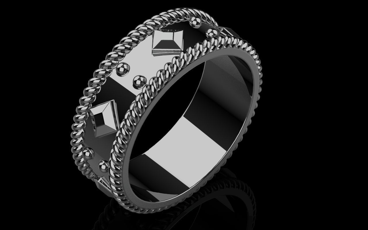ornament ring 3D print model_22