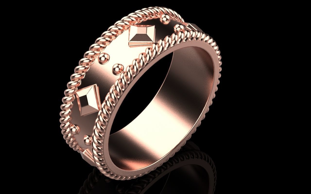ornament ring 3D print model_21