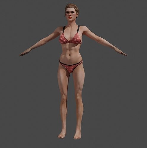 Female base character  Low-poly 3D model