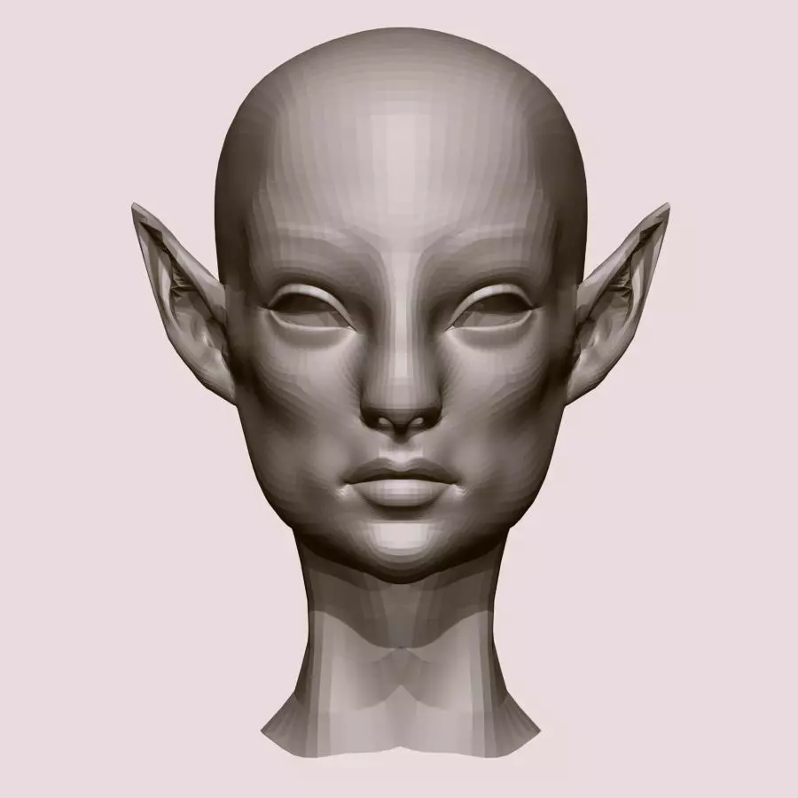 elf head 3D model_0