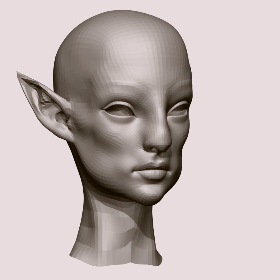 elf head 3D model_2
