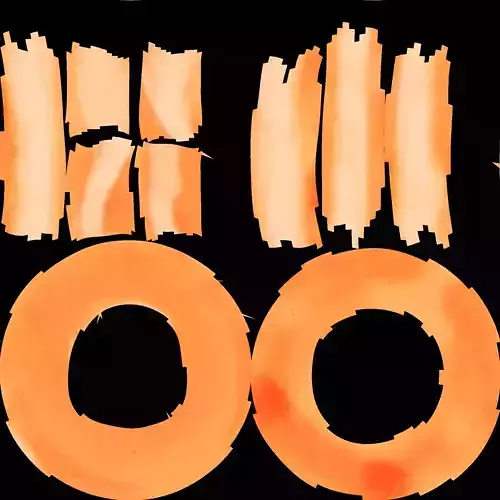 Donut set of orange donuts