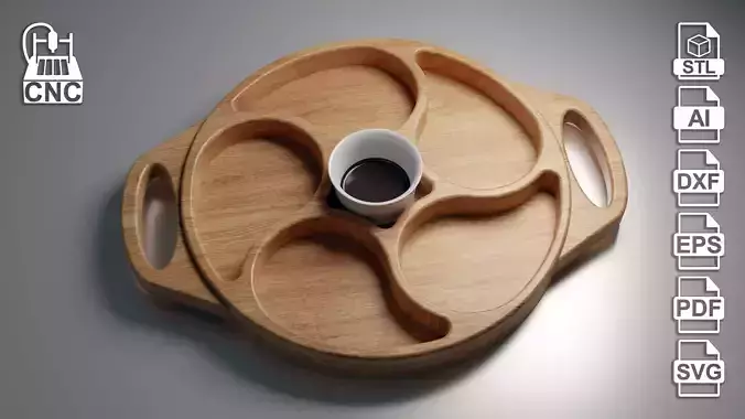 Simple Tray - 3D STL file and vector files for CNC 3D print model