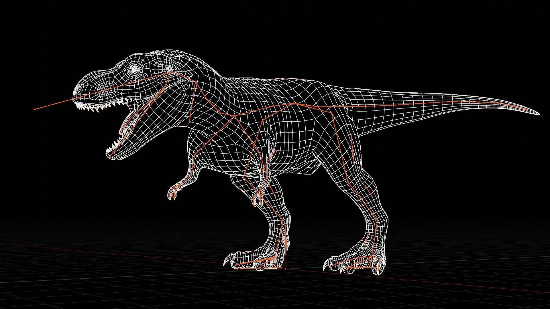 Tyrannosaurus Rex - Theropod Dinosaur Low-poly 3D model_13