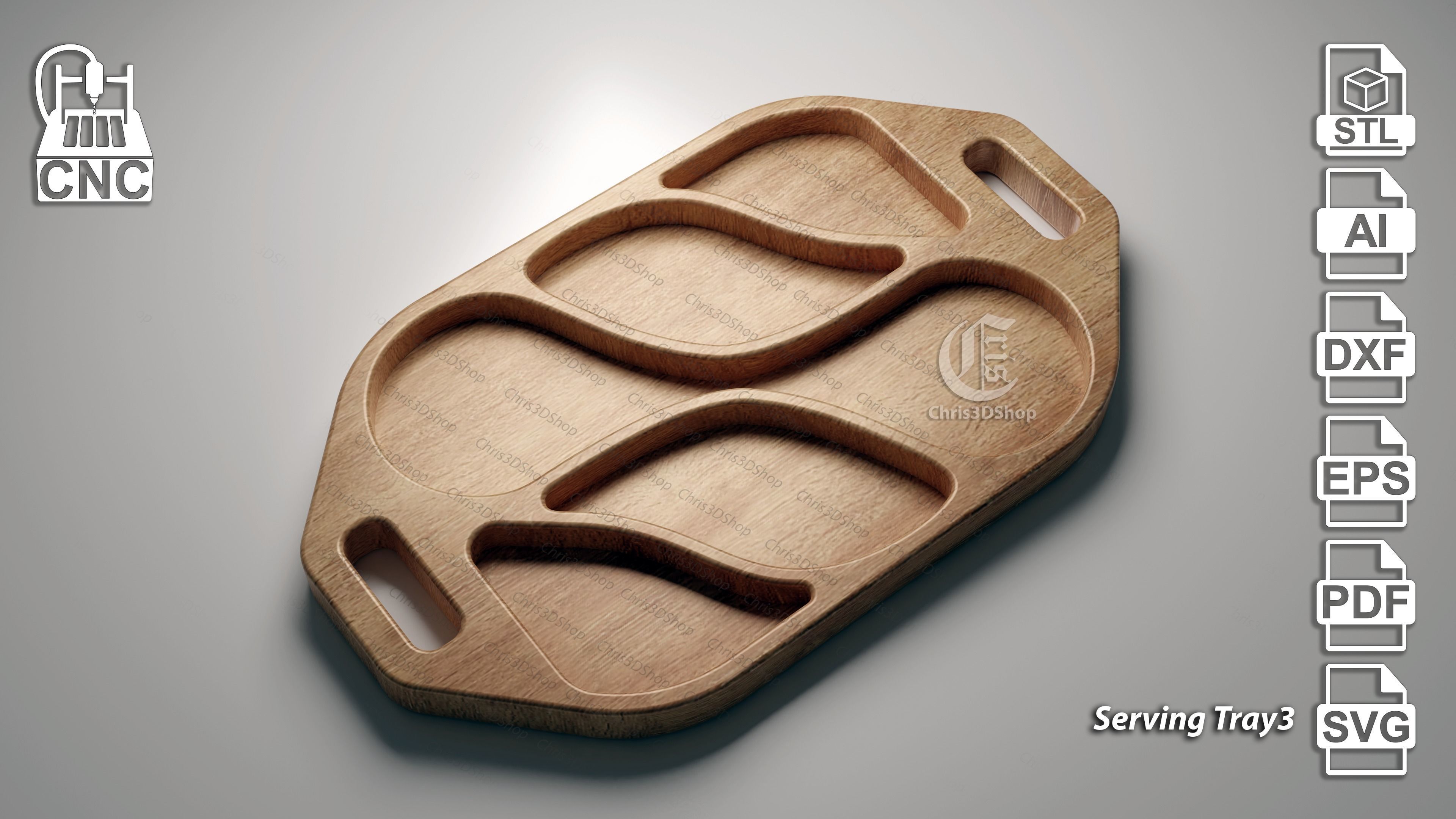 10 Trays Pack V3 - Files For CNC 3D print model_7