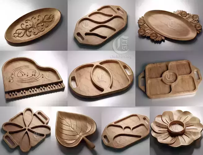 10 Trays Pack V3 - Files For CNC 3D print model