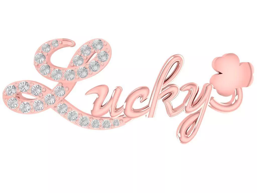Lucky Clover Name Pendant Jewelry 3D Model 2250 3D print model