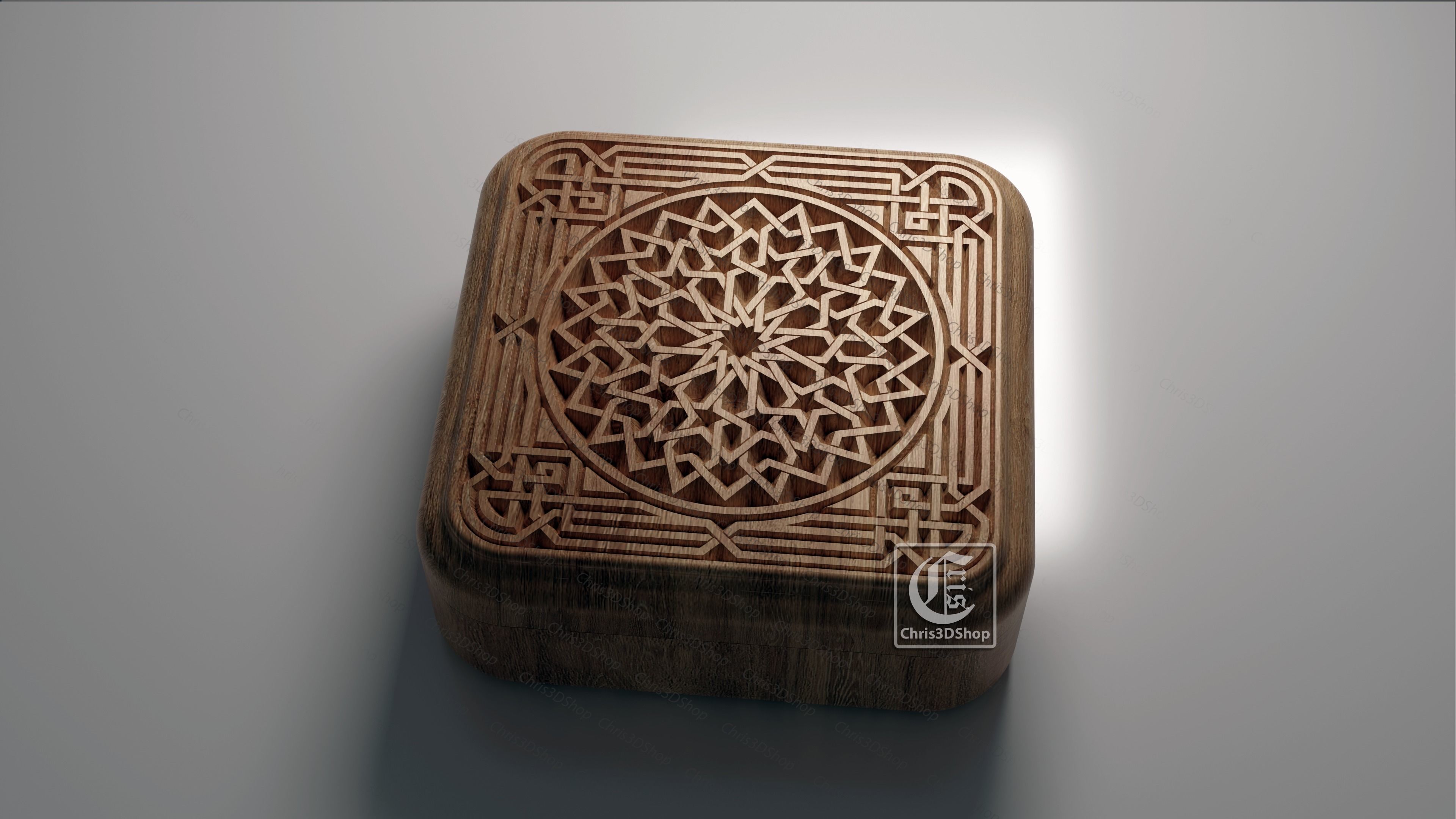 Square Jewelry Box - Files for CNC and 3D Printer 3D print model_2