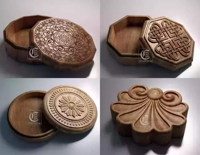 Jewelry Boxes Pack - Files for CNC and 3D Printer