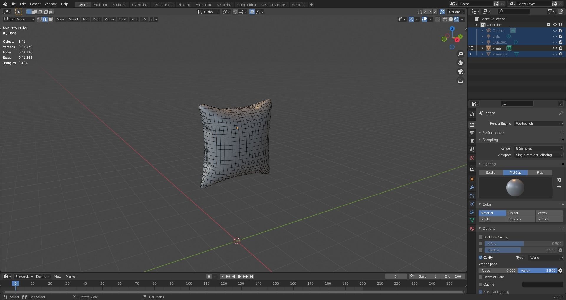 Ukraine Flag Pillow 3D model_5