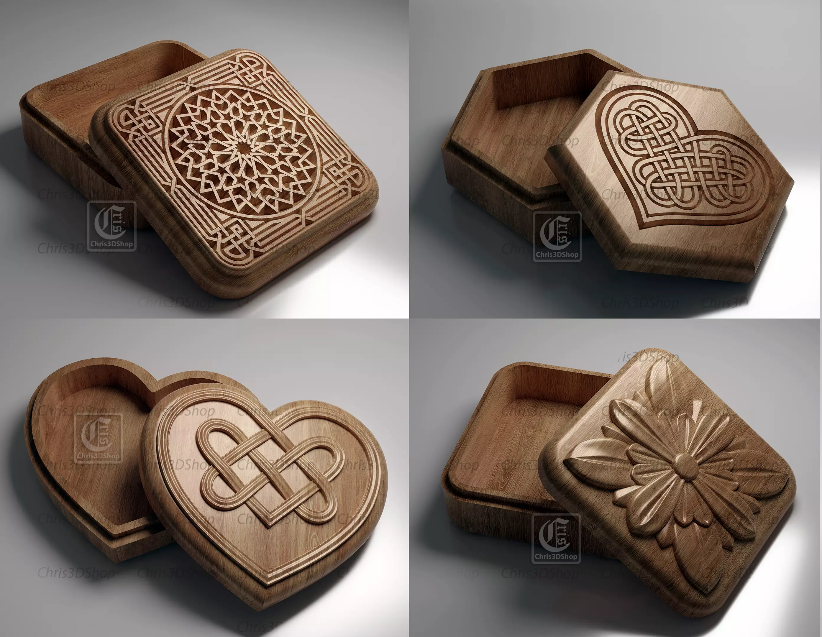Jewelry Boxes Pack V2- Files for CNC and 3D Printer 3D print model_0